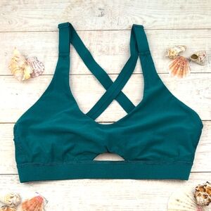 EBW Teal Green Bikini Top with Supportive Sports bra-like Design Sz Med